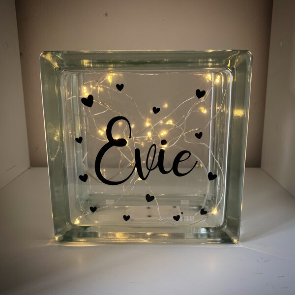 Personalised Glass Block Light