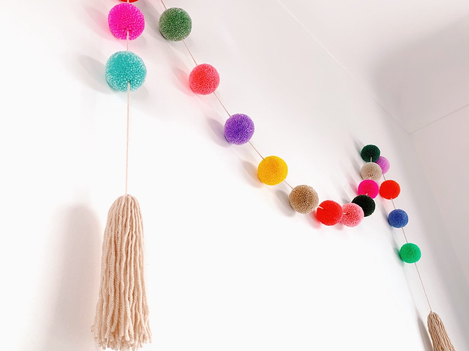 Handmade 6ft Multi Colour Custom Wool Pom Pom Garland With Etsy