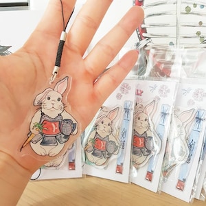 Kendo Bunny Keychain, Samurai Rabbit Charm, Japanese Martial Arts