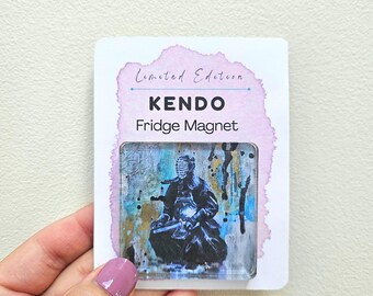 Kendo Reset Fridge Magnet 5mm kendoka samurai