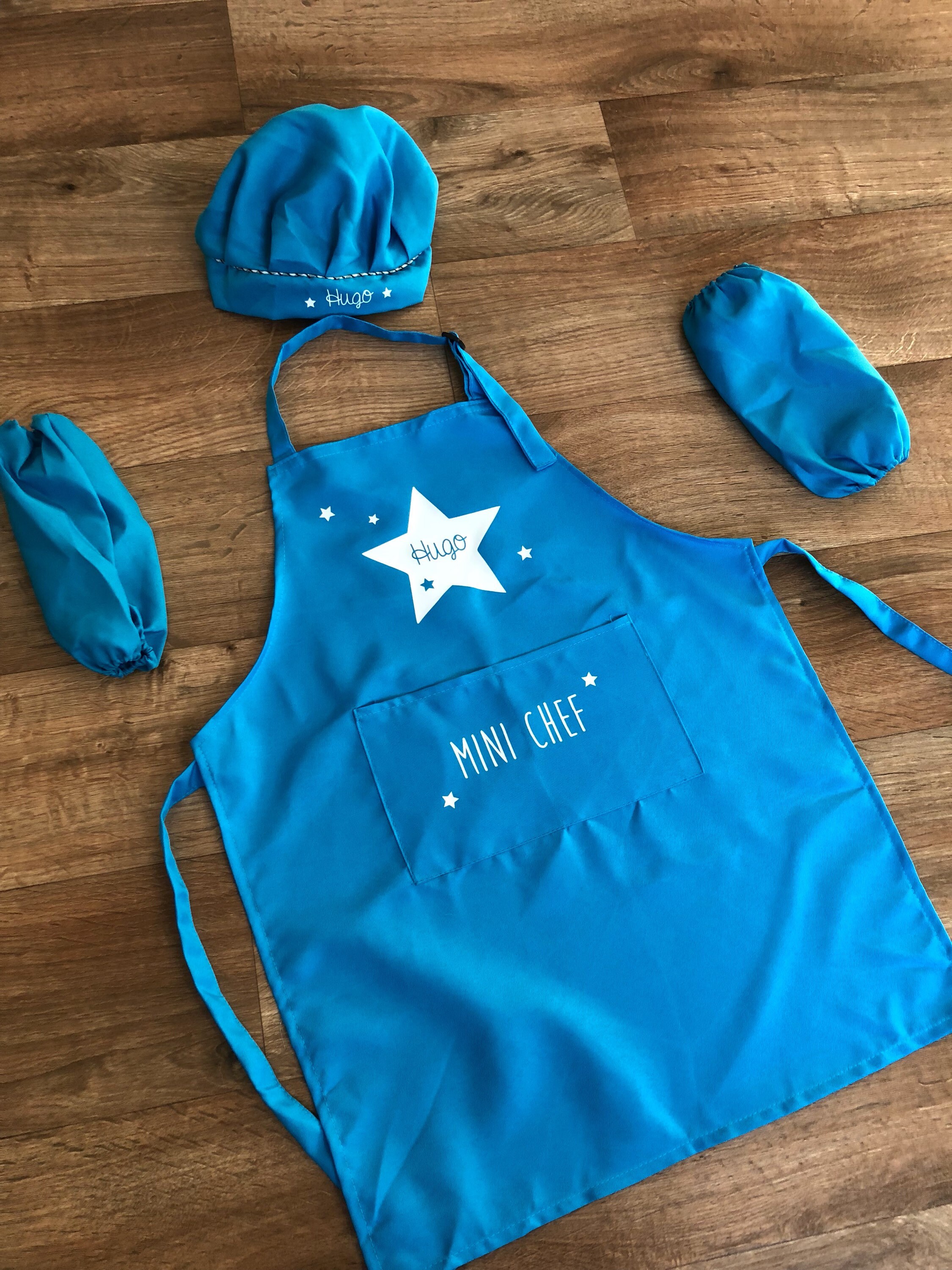 Ensemble Pour Petit Cuisinier Bleu Tablier et Toque Enfant