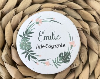 Badge SOIGNANTS 75 ou 58 mm pour infirmière, aide-soignante, sage-femme , médecin, pédiatre Chirurgien