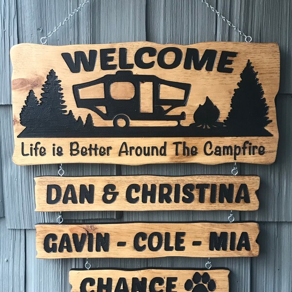 Wood Camping Sign - Etsy