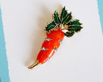 Carrot Enamel Magnetic Needle Minder, Handmade Sewing Accessory