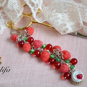 Cross Stitch Scissor Berries Fob Scissor Sewing Fob Handmade Scissor Key Berries Key Fob Sewing Accessory Quilting Needlepoint accessories