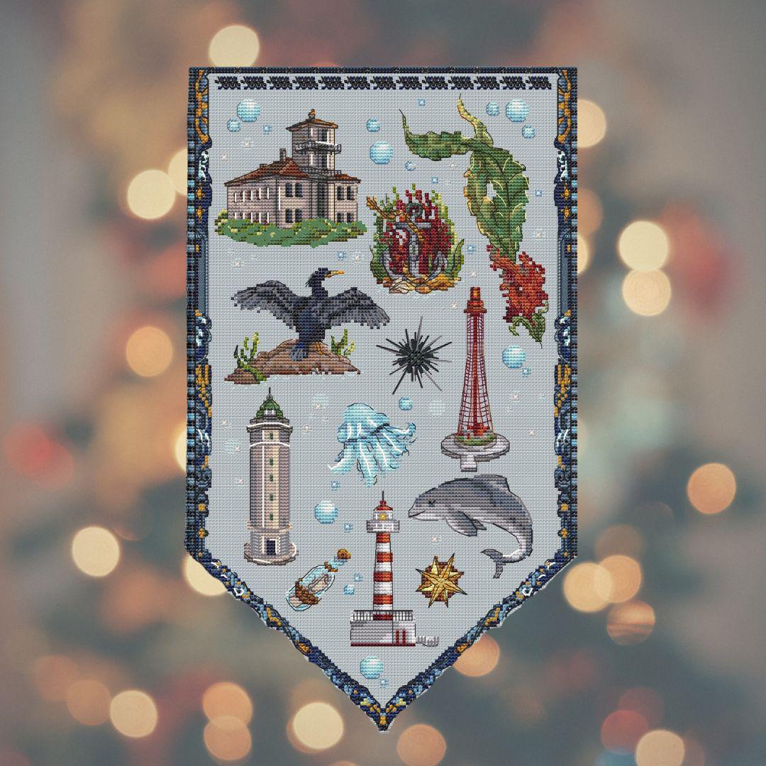 Sea Cross Stitch Pattern Digital PDF With Lighthouses Marine Sampler ...