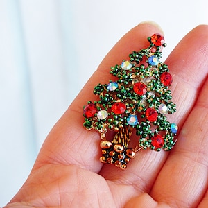 Tannenbaum in glänzenden Steinen Magnet Nadel Minder Weihnachten Handmade Nähen Minder OOAK Nähzubehör Quilten Magnet Minder