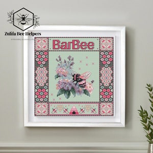Digital Bee Cross Stitch Pattern PDF sampler Bar Bee Digital pattern chart bee cross stitch Sampler Bumblebee cross stitch pattern Bee Chart
