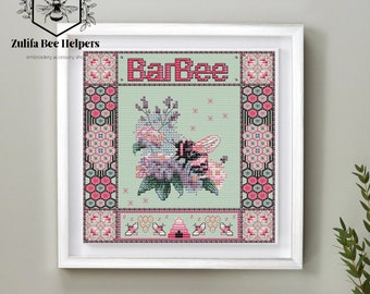 Digital Bee Cross Stitch Pattern PDF sampler Bar Bee Digital pattern chart bee cross stitch Sampler Bumblebee cross stitch pattern Bee Chart