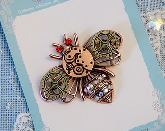 Brązowy Steampunk Bumblebee Needle Minder Ręcznie robiony uchwyt do szycia Akcesoria do szycia Pikowanie igła Krzyżyk Uchwyt magnetyczny