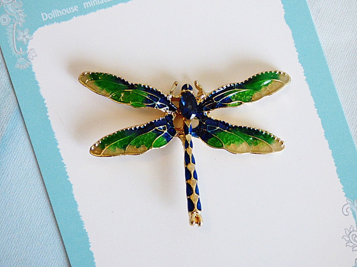 Dragonfly Enamel Needle Minder Handmade Enamel Blue Etsy