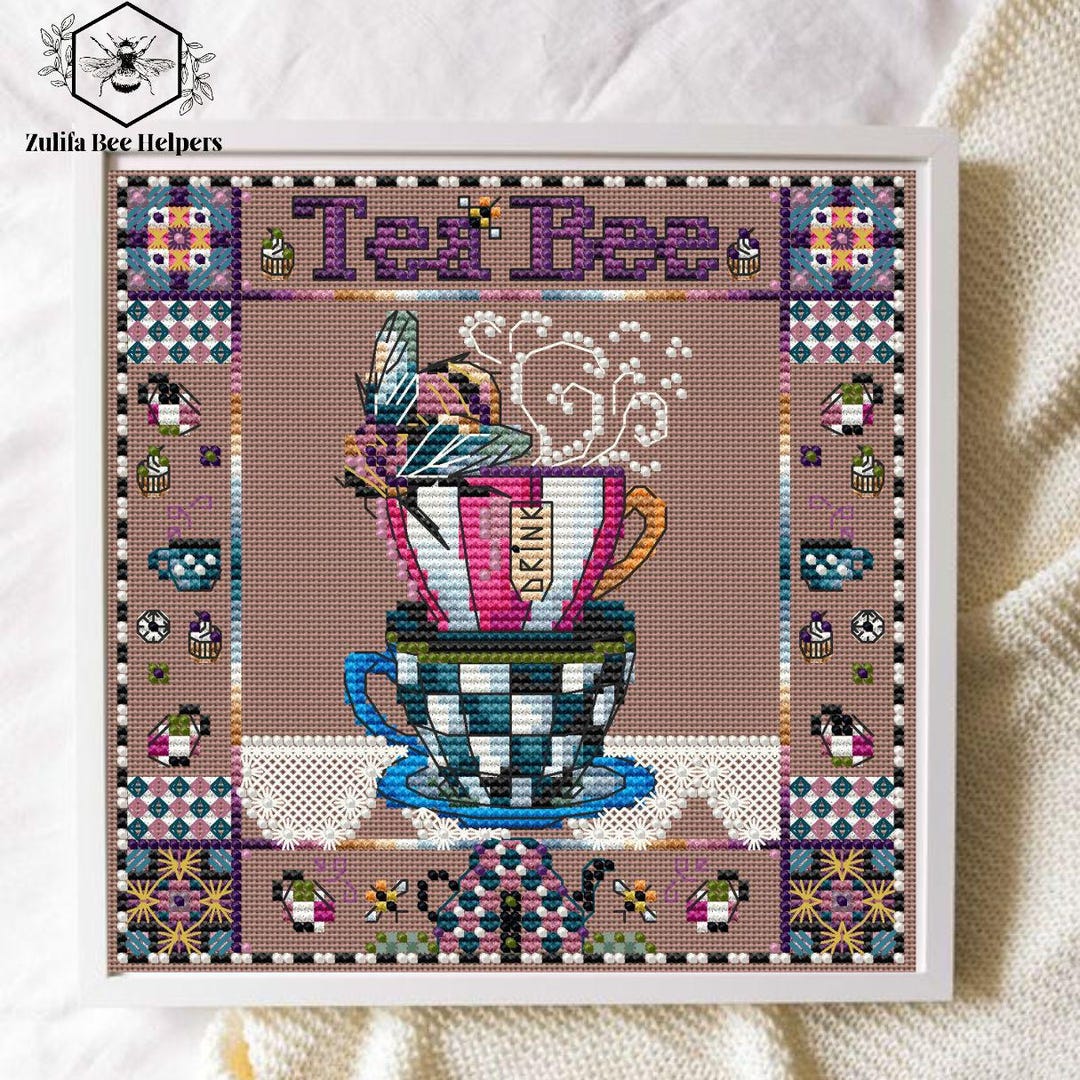 Tea Cross Stitch Pattern Alice in Wonderland Tea Party Cross Stitch PDF ...