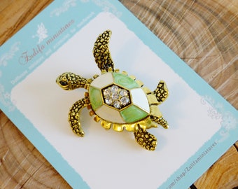 Golden Turtle Enamel Pin Needle Minder, Sewing Accessory
