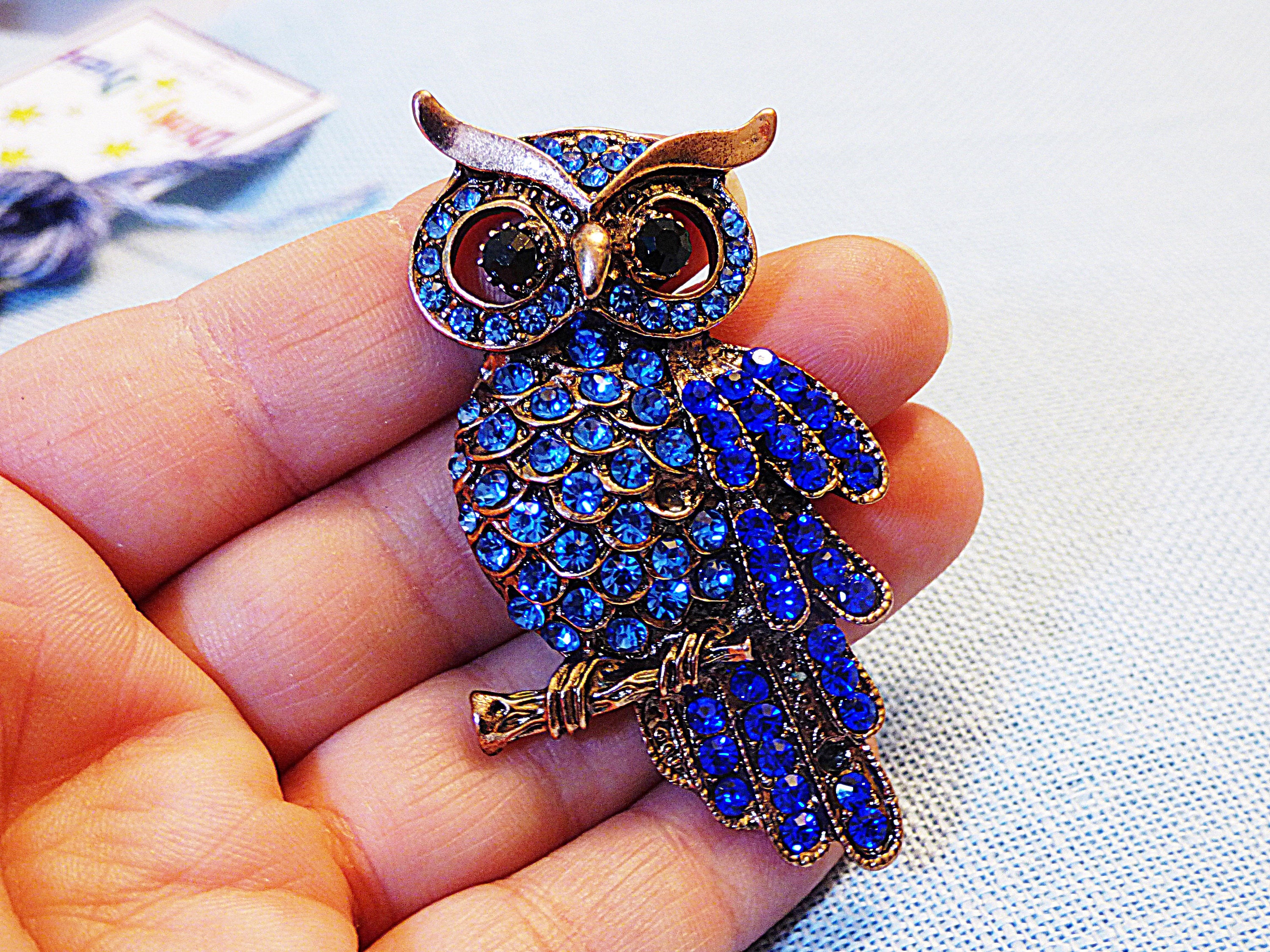 Halloween owl Needle Minder owl cross stitch accessories Halloween needle Magnet blue owl Sewing Acc