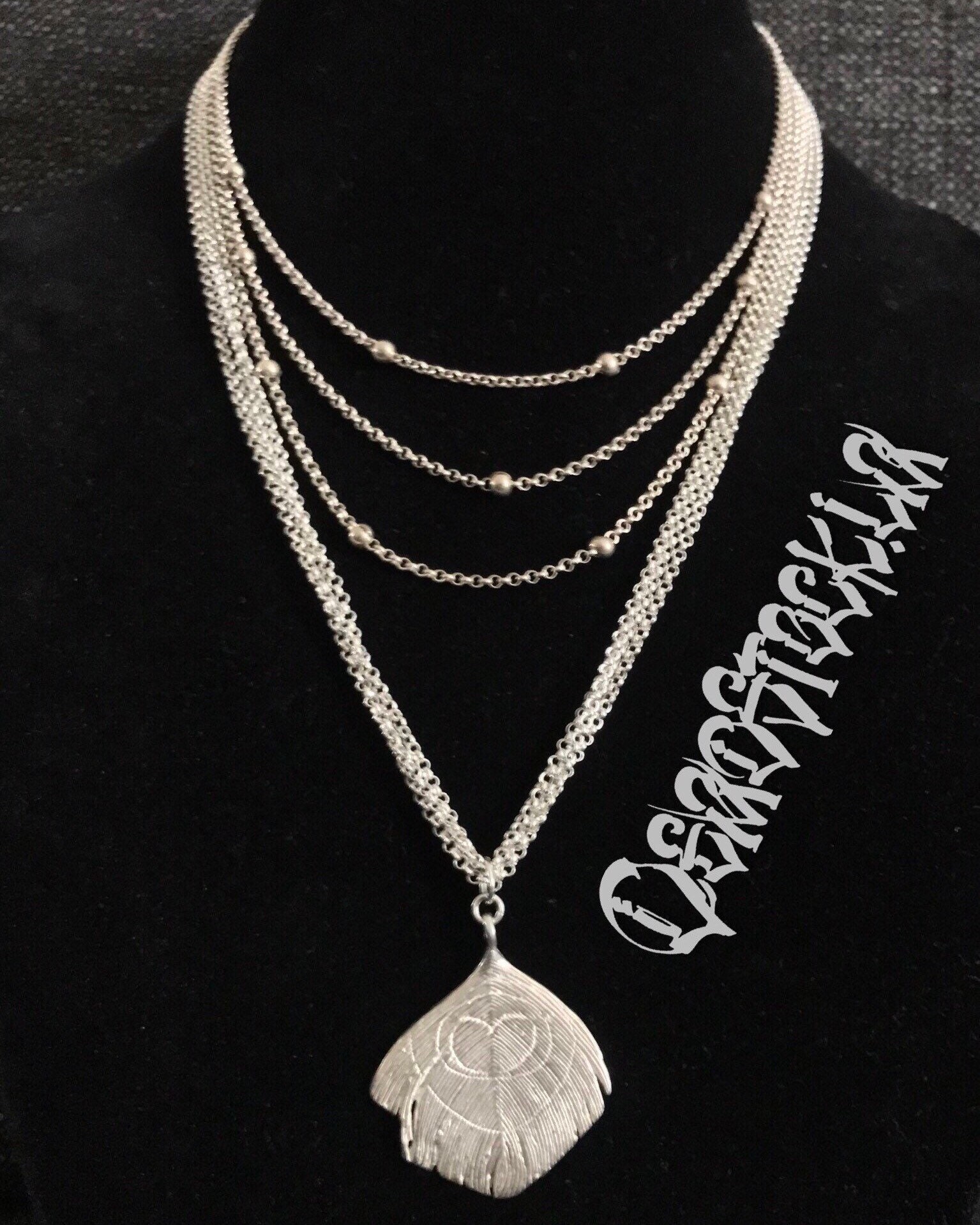 Sterling silver layered chain necklace Etsy