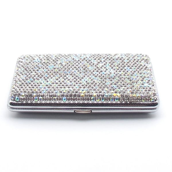 Hand inlaid rhinestone sparkle cigarette/card holder