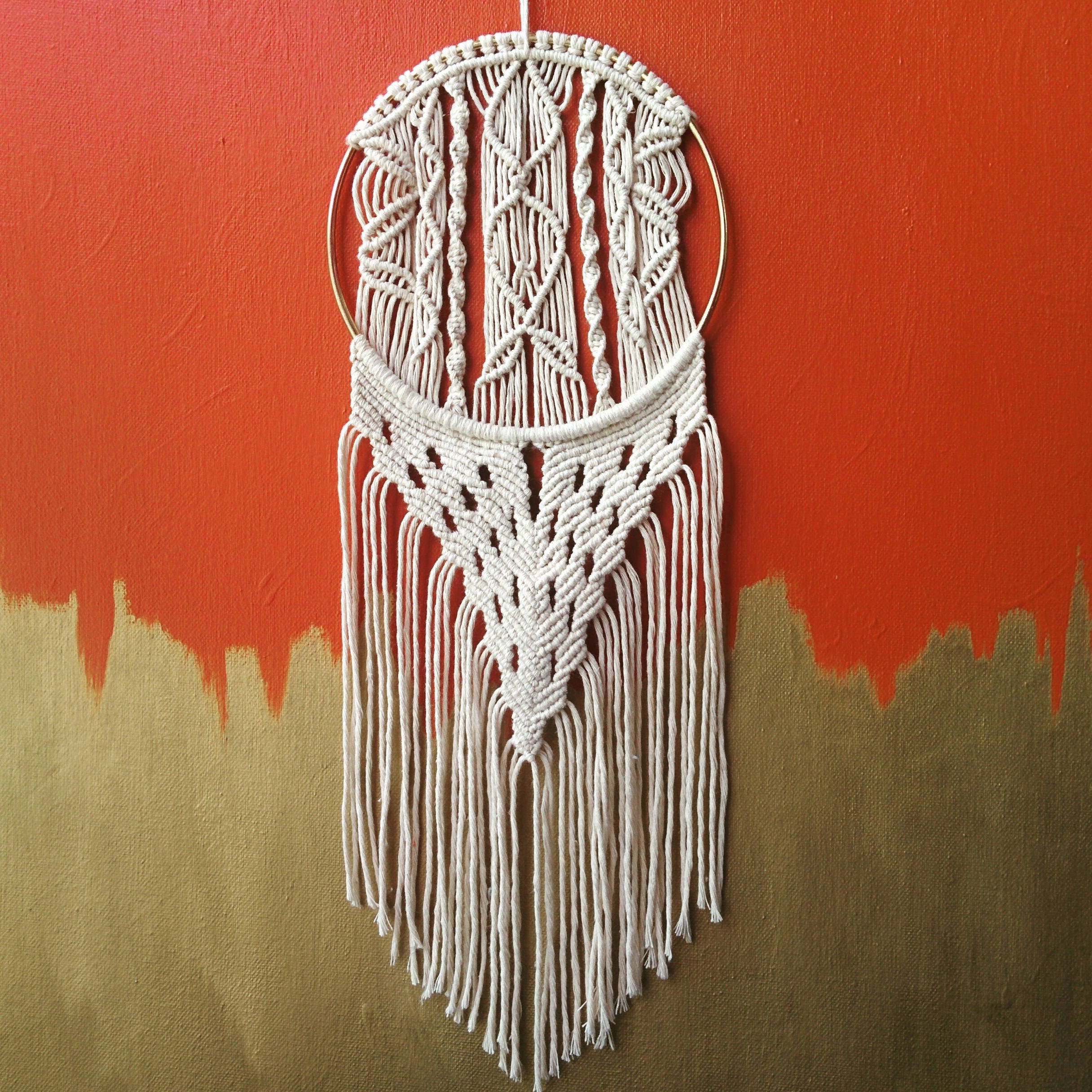 MEDIUM Macrame Hoop Wall Hanging. Macramé Hoop. Macramé | Etsy