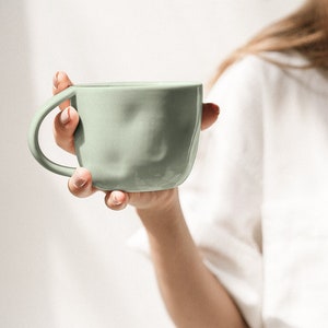 Mug in Seaglass ceramic mug handmade blue mug pottery mug stoneware blue mug tea mug coffee mug green mug image 2