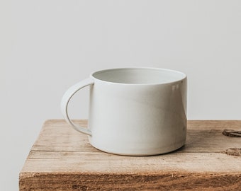 Skylight large pale blue green gloss mug - tea mug - coffee mug-pottery mug - ceramic mug - handmade pottery - stoneware mug - porcelain mug