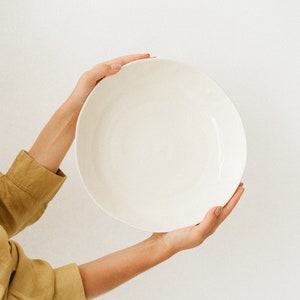 Large Serving Bowl in Milk - white serving bowl - pottery serving bowl - white serving dishes - pottery large bowl - stoneware bowl