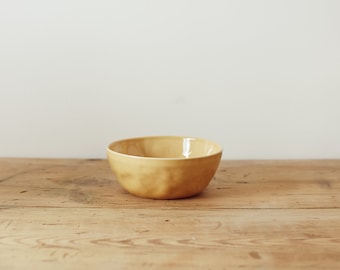 Small Serving Bowl in Dijon - mustard pottery bowl - small serving bowl - handmade pottery - stoneware bowl - yellow pottery bowl