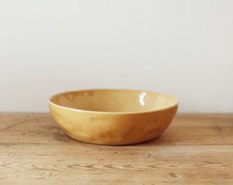 Medium Serving Bowl in Dijon - yellow pottery bowl - serving dish - mustard bowl - pottery serving bowl - stoneware serving bowl