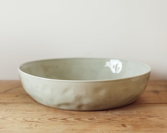 Large Serving Bowl in Seaglass - hand thrown pottery - blue serving bowl - large pottery bowl - tableware - pottery serving bowl