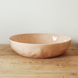 Large Serving Bowl in Sunrise - pottery serving bowl -  pink serving bowl - ceramic serving dish - stoneware serving bowl - pink large bowl