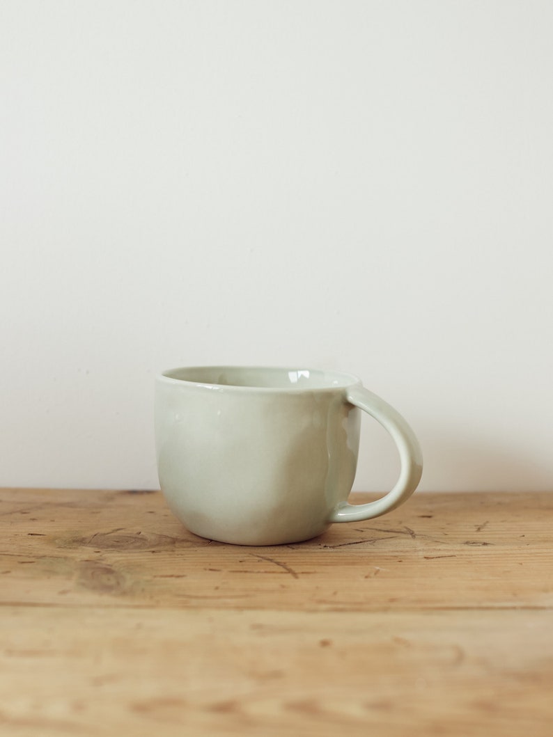 Mug in Seaglass ceramic mug handmade blue mug pottery mug stoneware blue mug tea mug coffee mug green mug image 1