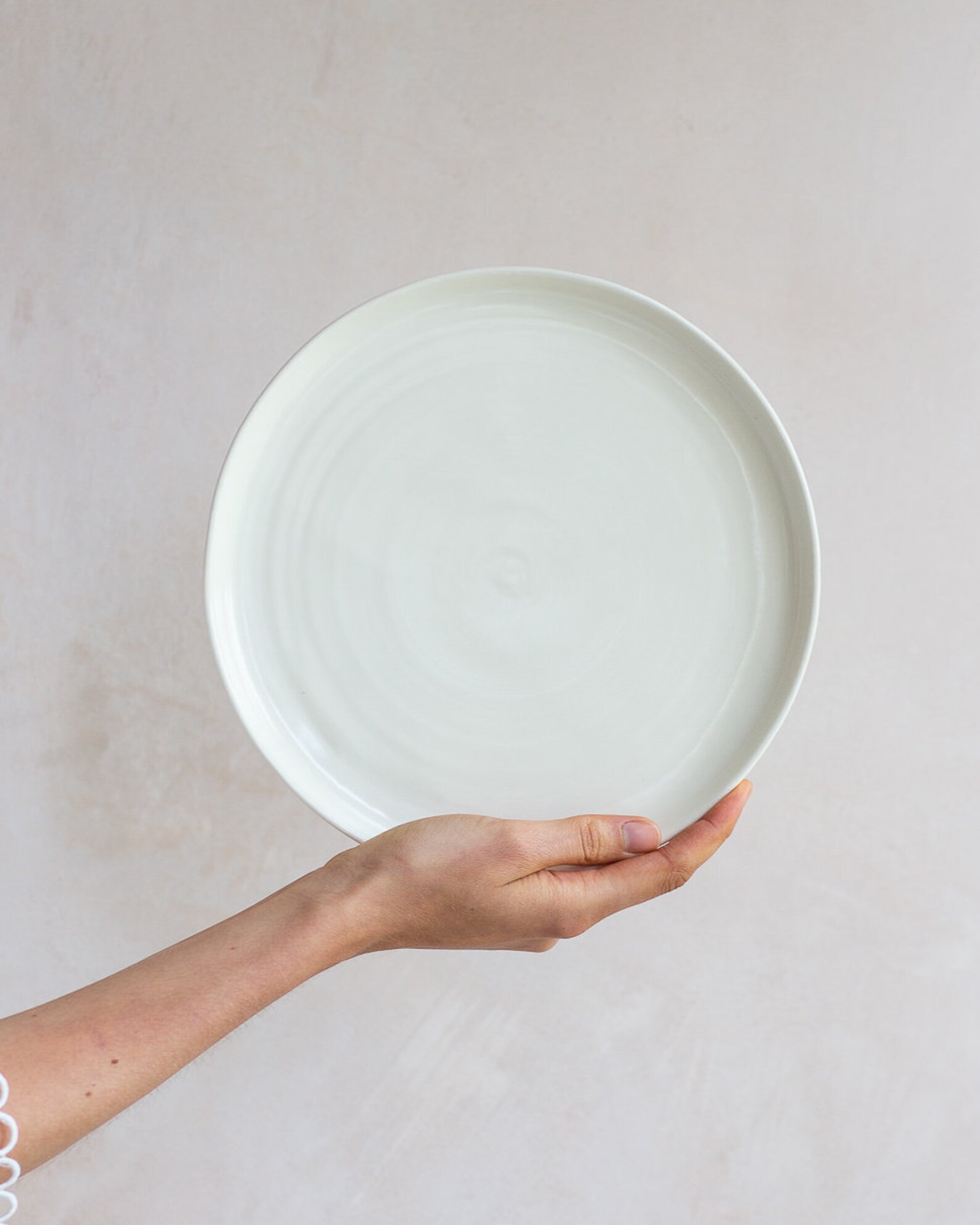 Hand thrown pottery dinner plates