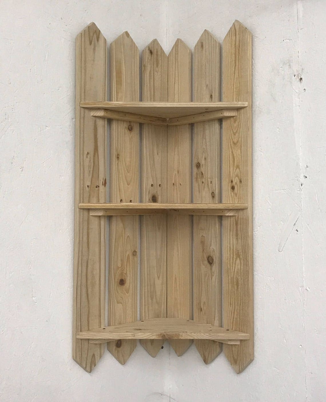 Rustic Corner Shelf Etsy