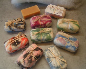 Felted wool soap