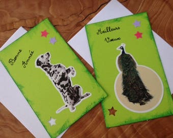 Set of two small greeting cards "ANIS"