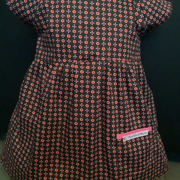 Jolie Robe "Les petits pois" Tissu Petit Pan, 90 cm