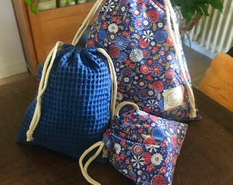 Lot de 3 sacs a vrac “liberty bleu”