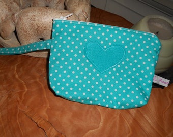 Make-up pouch, USB sticks, everything!... "turquoise peas"