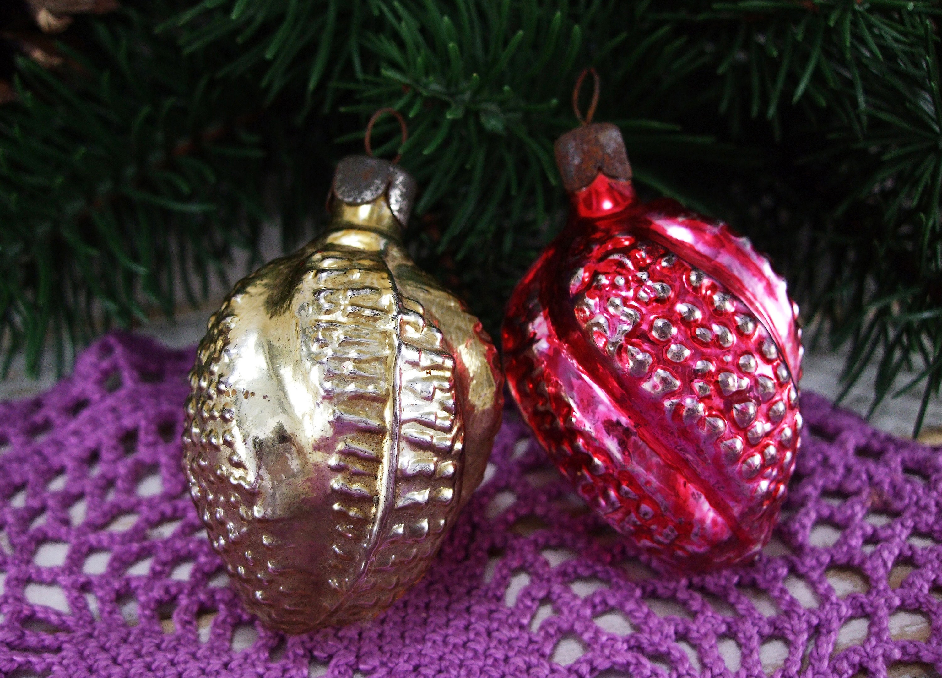 4 Sets of 2 Vintage Soviet Russian Christmas Glass Ornaments | Etsy