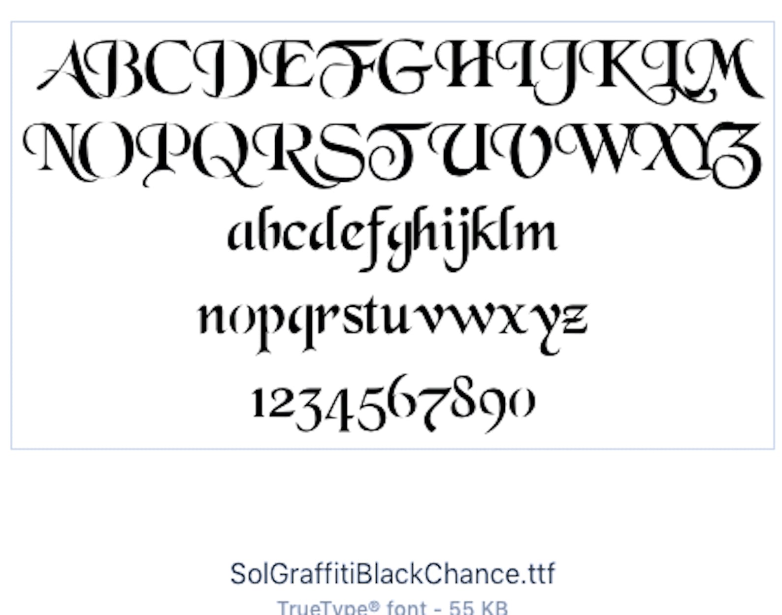 Stencil Font Black Chancery adapted for stencils by Sol Etsy