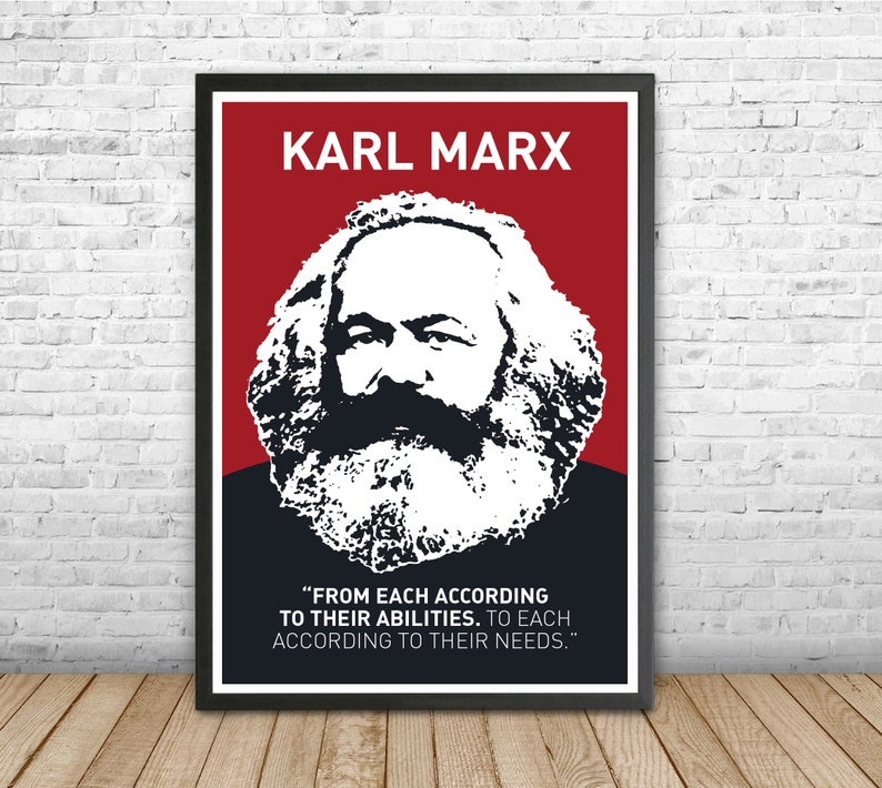 German philosopher mancave gift Friedrich Engels education print socialist politics. Marxism print Karl Marx poster and quote