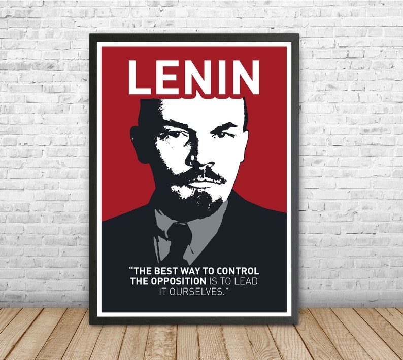 politician Soviet Union communist party Vladimir Lenin Lenin poster birthday gift mancave gift. Russian revolutionary