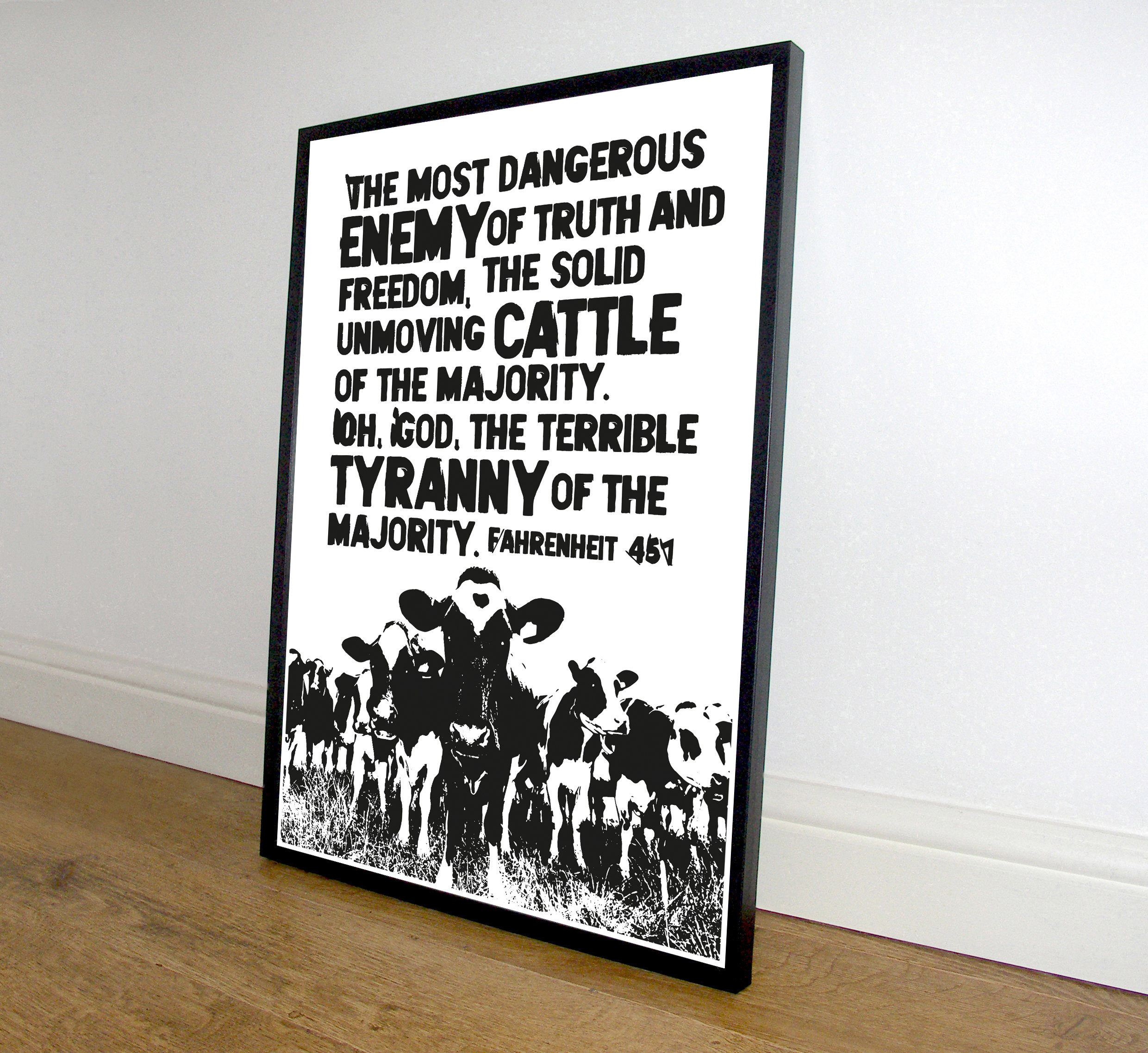 Fahrenheit 451 Ray Bradbury Freedom Quote Poster Mancave