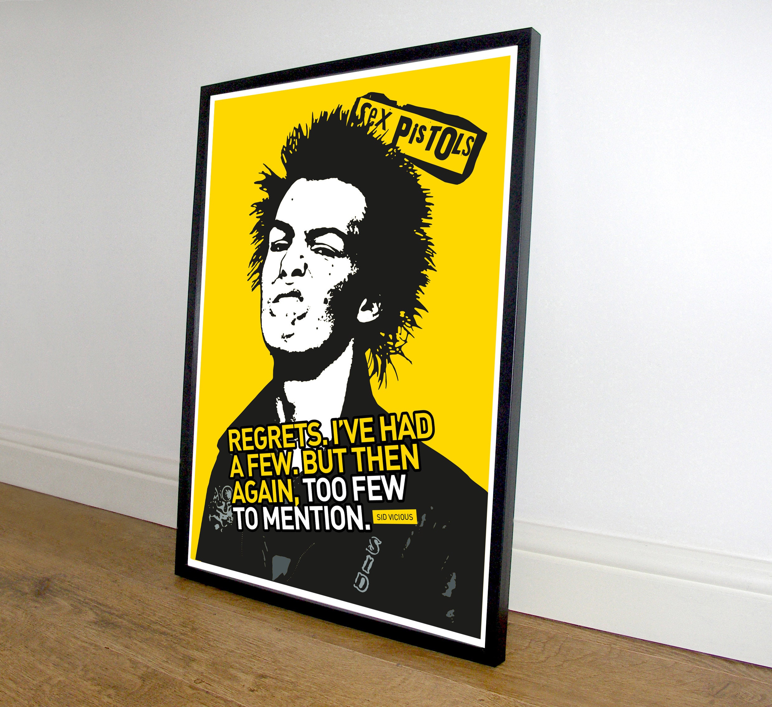 wall decoration Sid Vicious sex pistols fan Pop Art Quote Portrait Print Inspirational saying icons UNFRAMED famous quotes celebrity