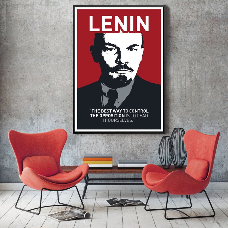 politician Soviet Union communist party Vladimir Lenin Lenin poster birthday gift mancave gift. Russian revolutionary