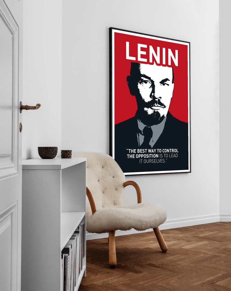 politician Soviet Union communist party Vladimir Lenin Lenin poster birthday gift mancave gift. Russian revolutionary