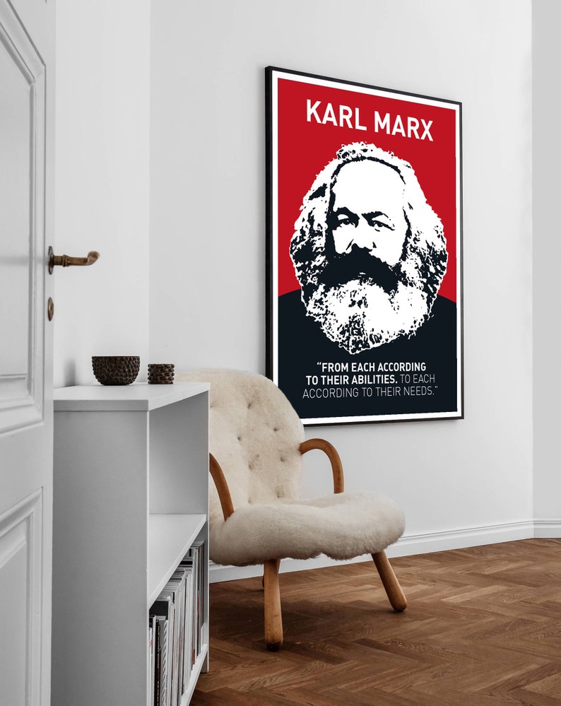German philosopher mancave gift Friedrich Engels education print socialist politics. Marxism print Karl Marx poster and quote