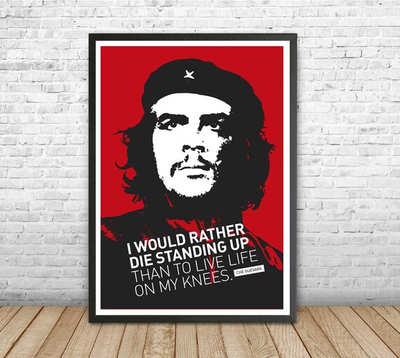 Che Guevara Portrait Et Citation Combattant De La Liberte Etsy Canada