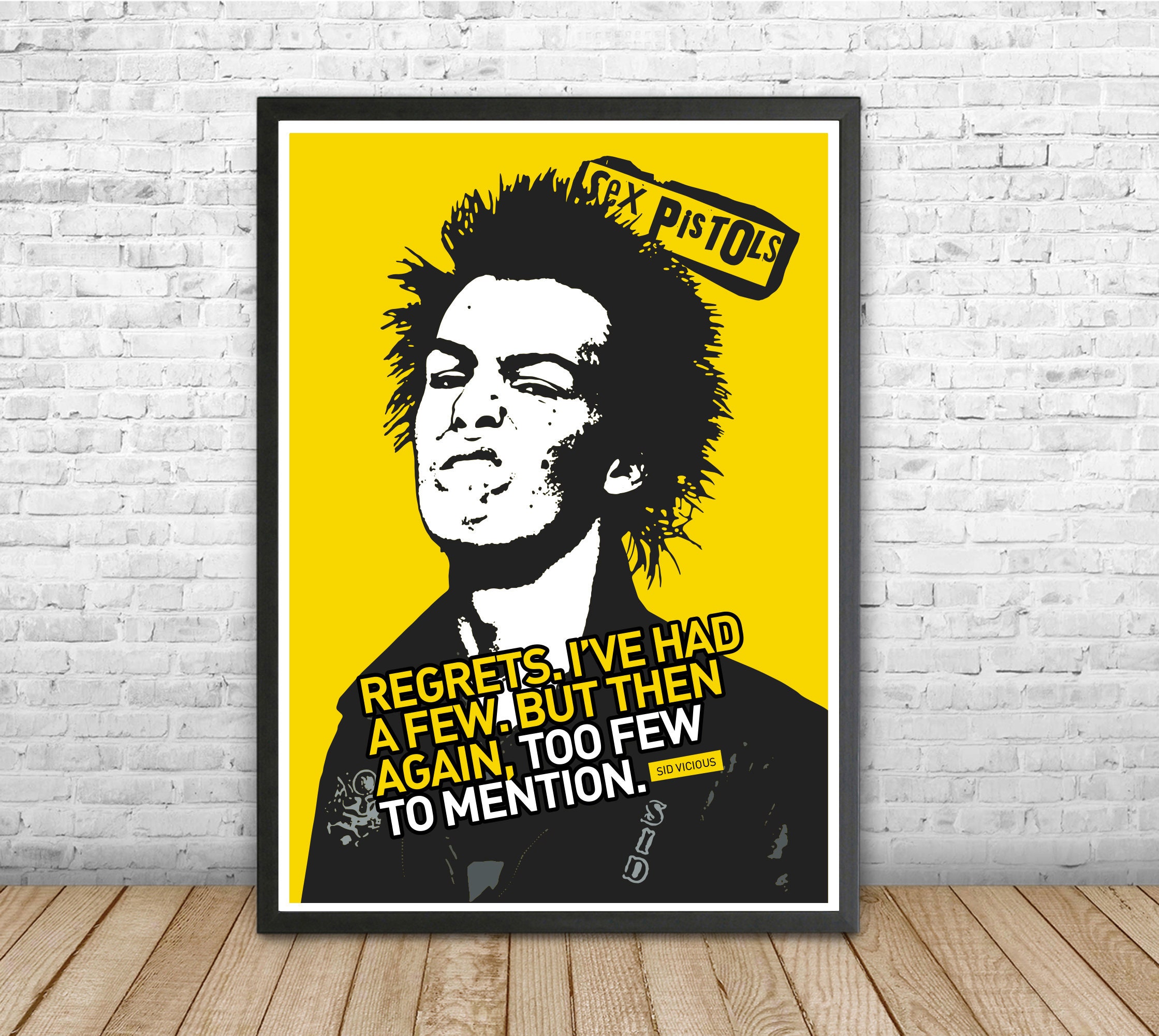 Sid Vicious portrait and song quote. 