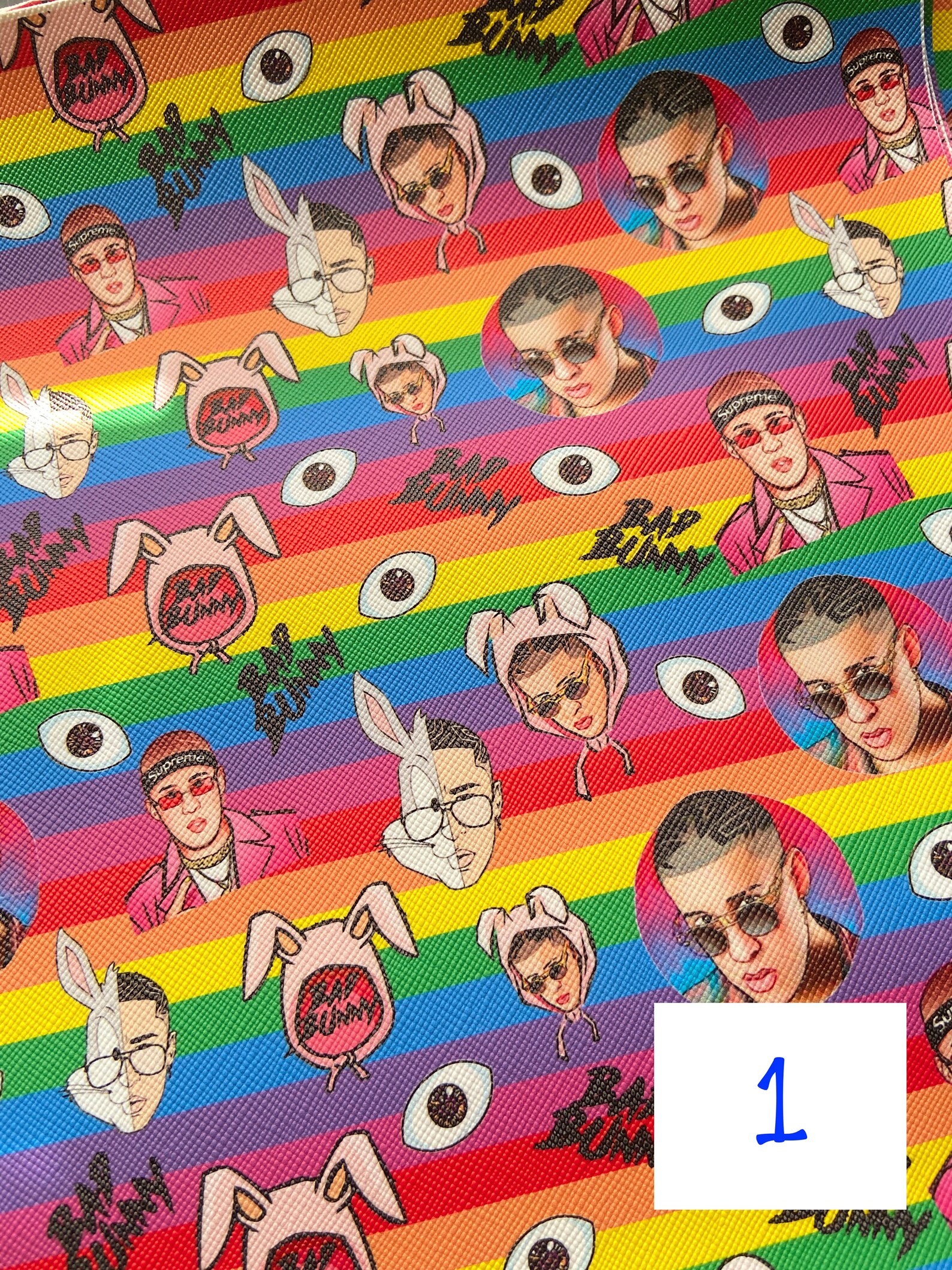 BAD BUNNY custom faux leather sheets 8x11 faux leather Bad Etsy