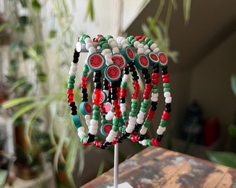 Watermelon Bracelet - Palestine Flag