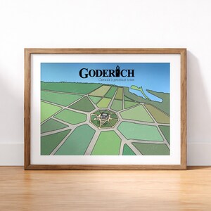 Mapa paisajístico de Goderich pintado digitalmente